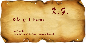 Kégli Fanni névjegykártya
