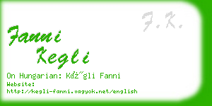 fanni kegli business card